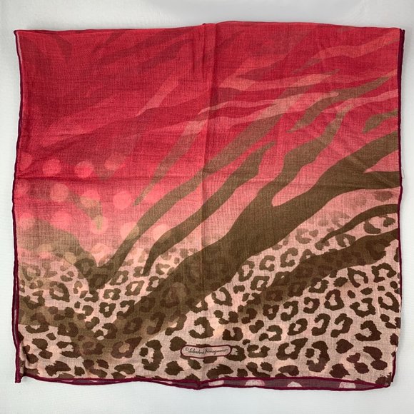 Salvatore Ferragamo Animal Print Scarf NEW IN BOX